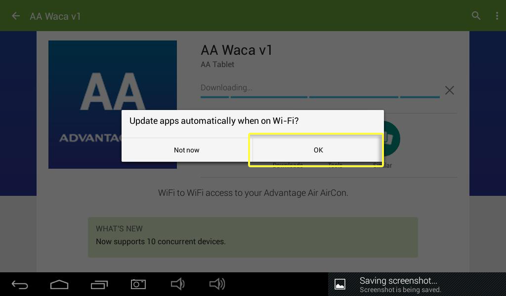 Step 36 – You will be asked if you would like apps to update automatically when on Wi-Fi, press OK.