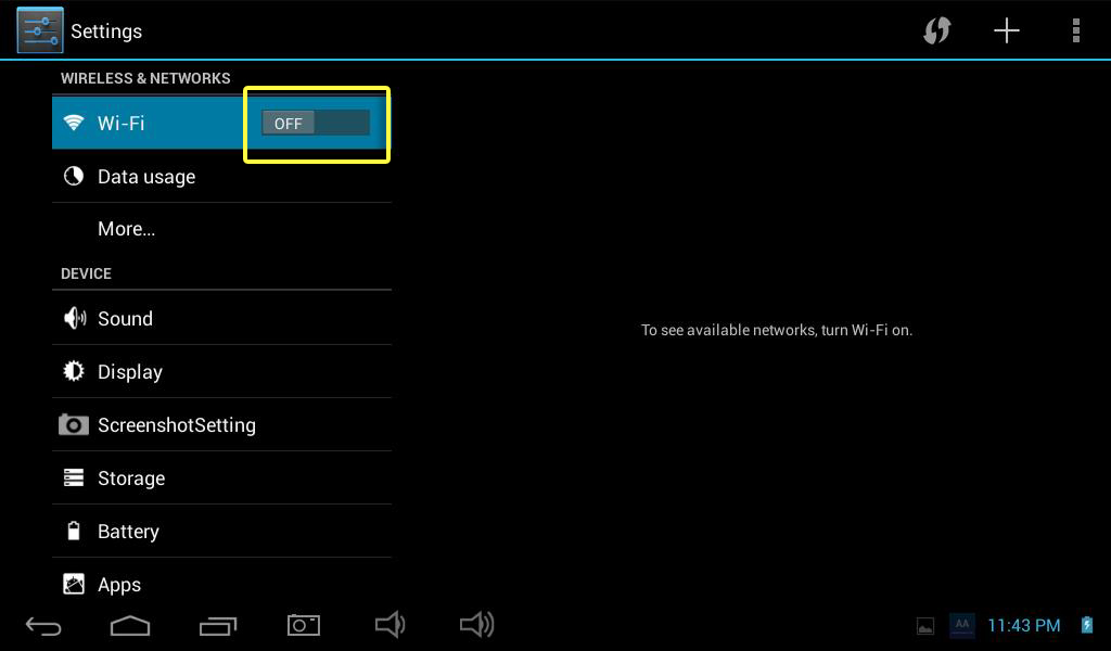 Step 6 – Ensure you are connected to your home Wi-Fi network, if it is OFF as shown in the image above press the switch to turn it ON