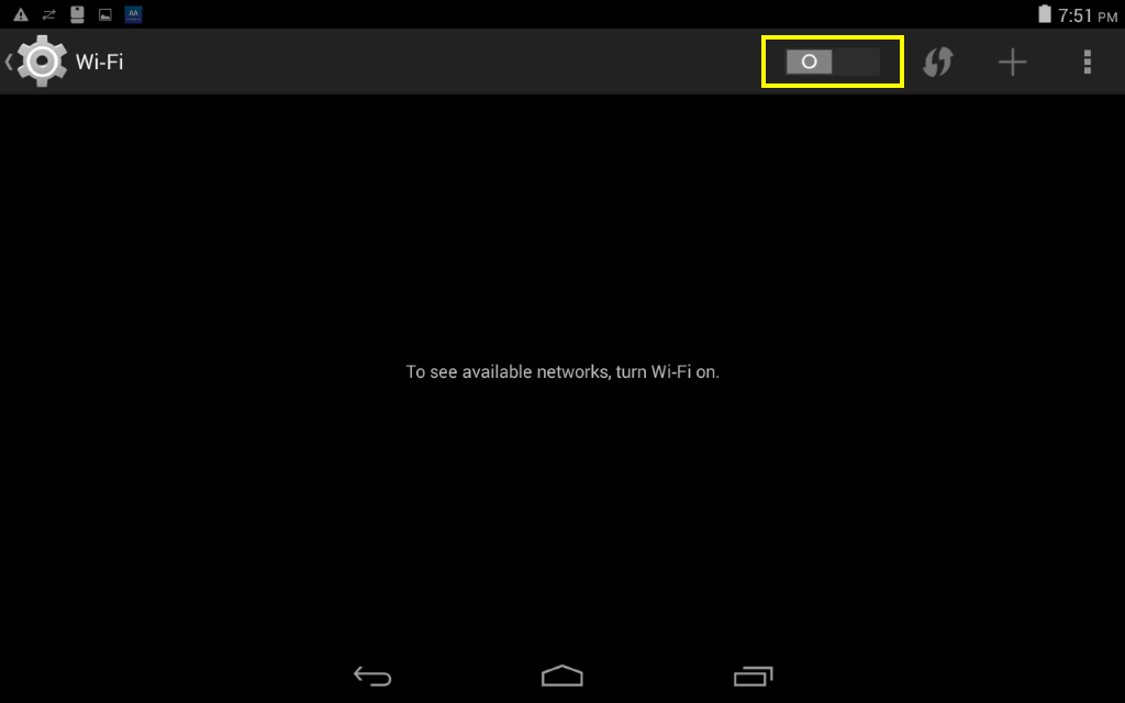 Step 5 – Ensure you are connected to your home Wi-Fi network, if it is OFF as shown in the image above press the switch to turn it ON.