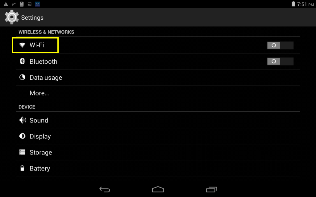 Step 4 – Press the Wi-Fi button.